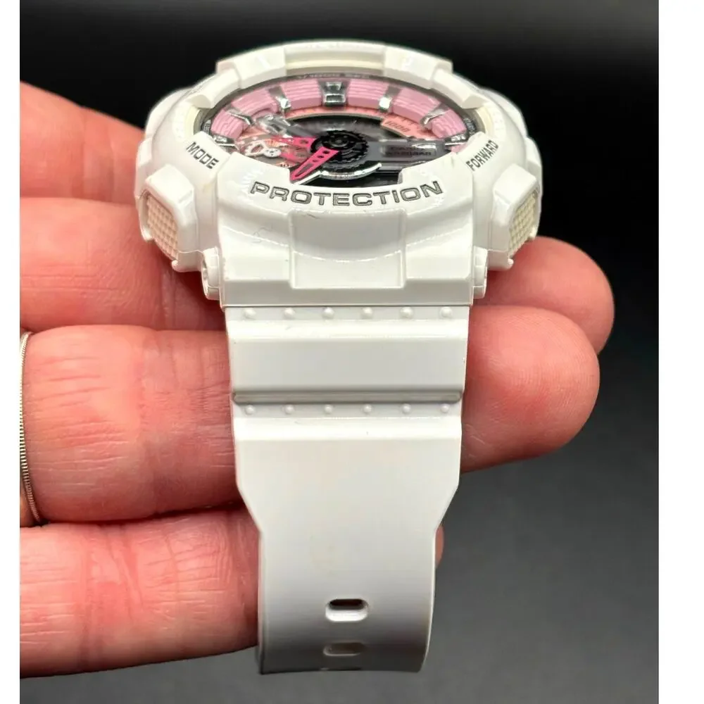 Casio G-Shock GMA-S110MP-7A S-Series White Pink Analog Digital Watch